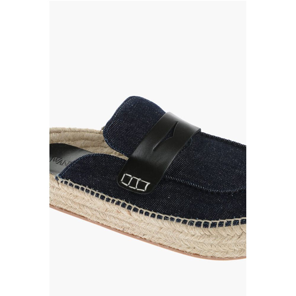 J.W.Anderson Denim Mules with Raffia Sole