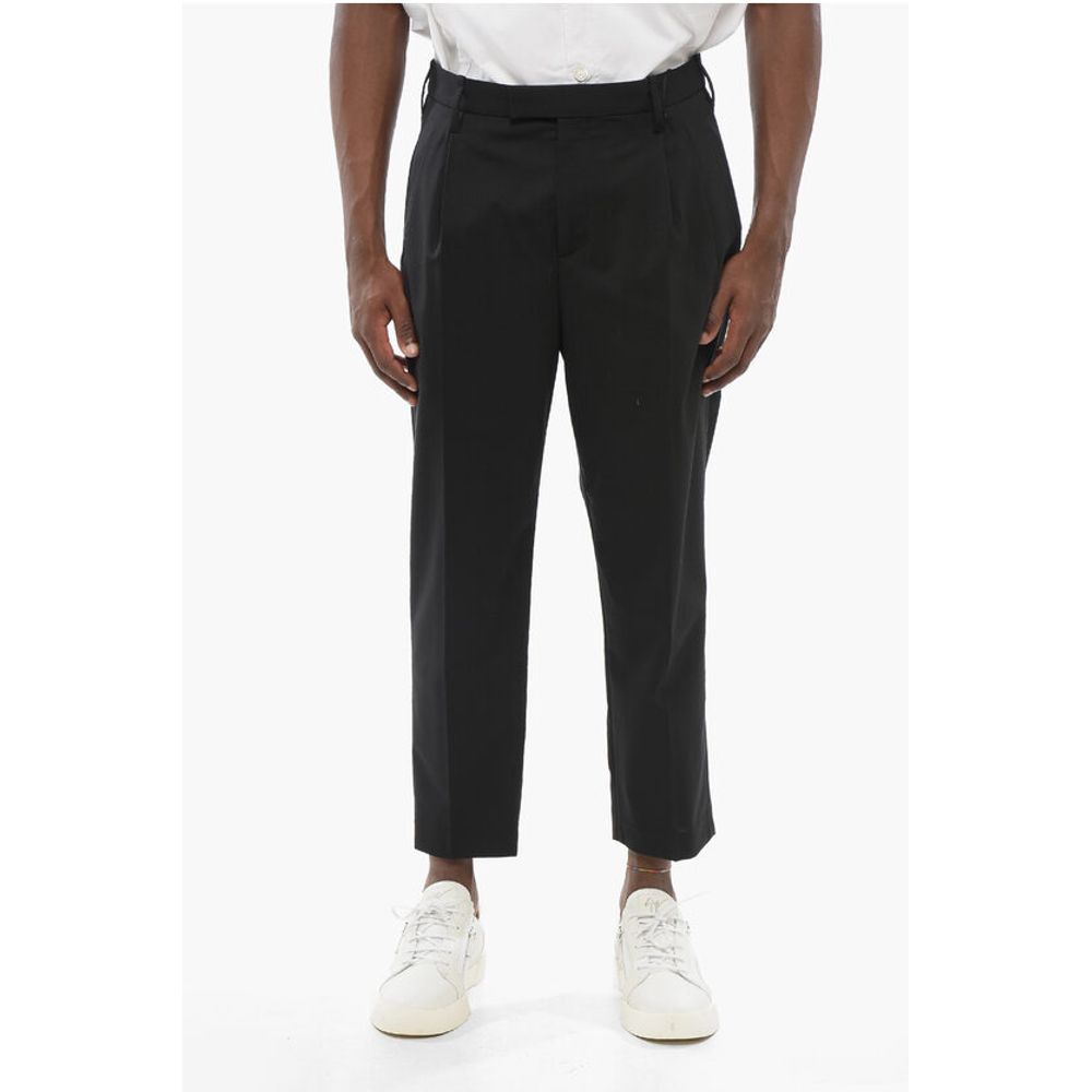 Neil Barrett Double-Pleated Slim Fit Pants with Belt Loops