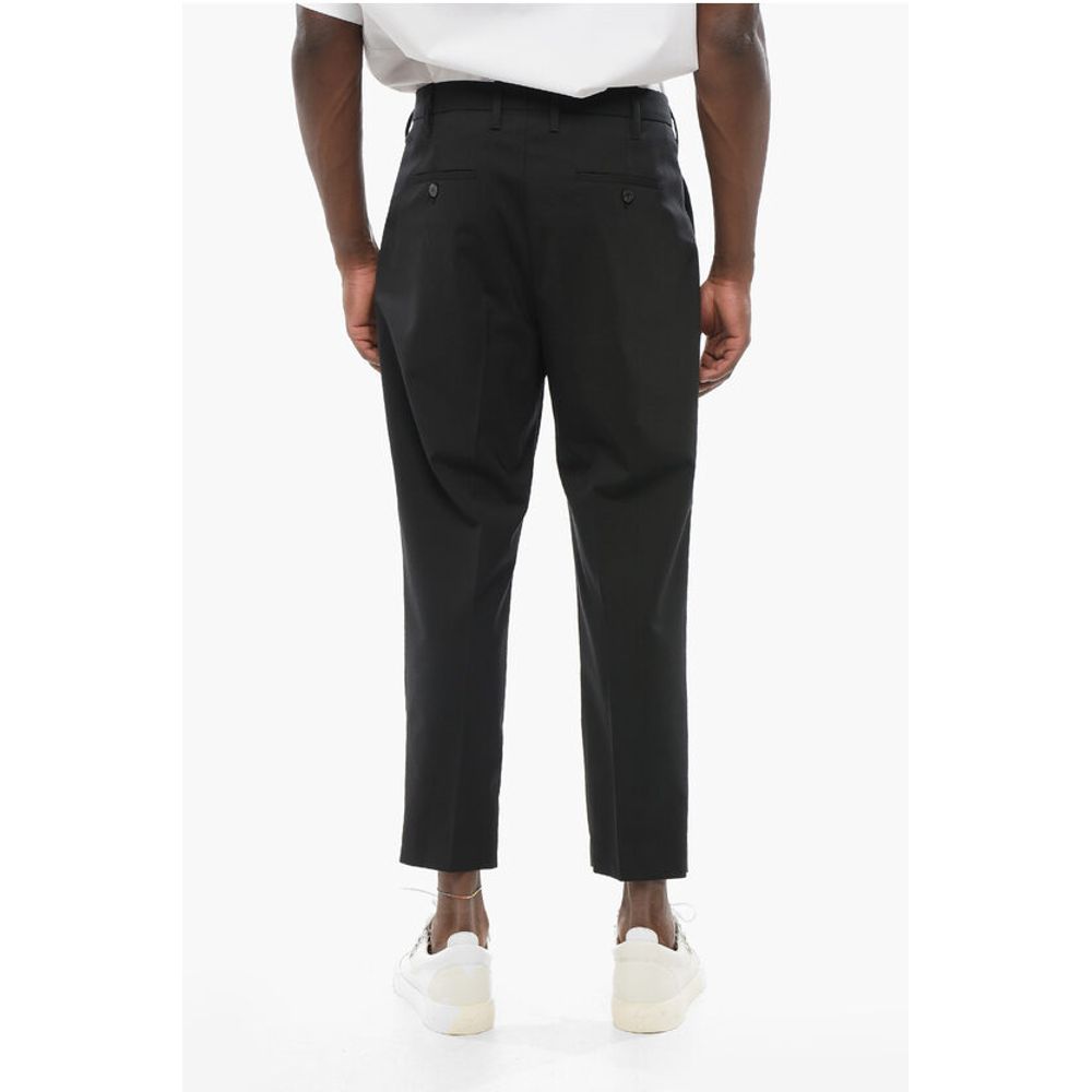 Neil Barrett Double-Pleated Slim Fit Pants with Belt Loops