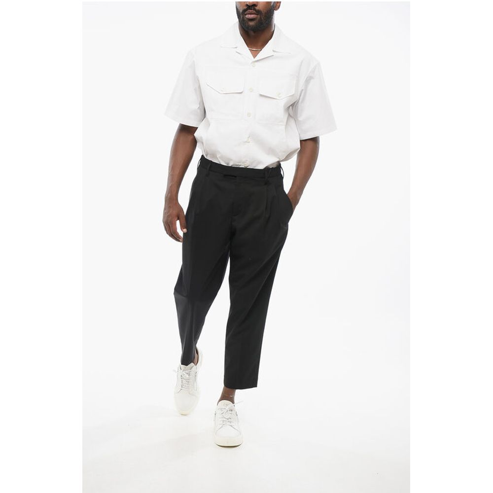 Neil Barrett Double-Pleated Slim Fit Pants with Belt Loops