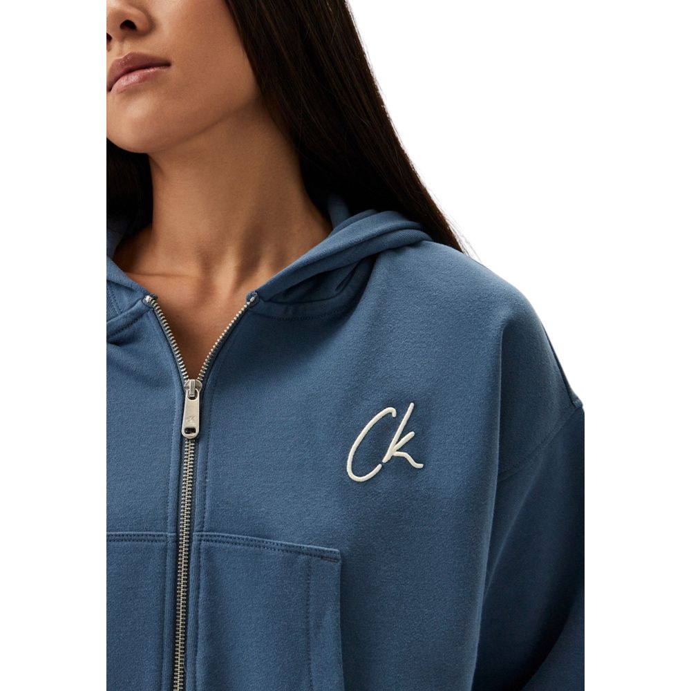Calvin Klein Jeans Light Blue Cotton Hoody