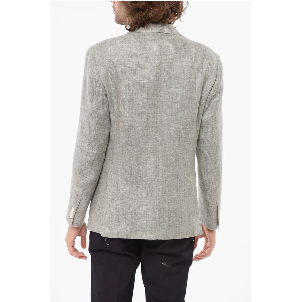 Corneliani Single-breasted GATE Linen Blend Blazer