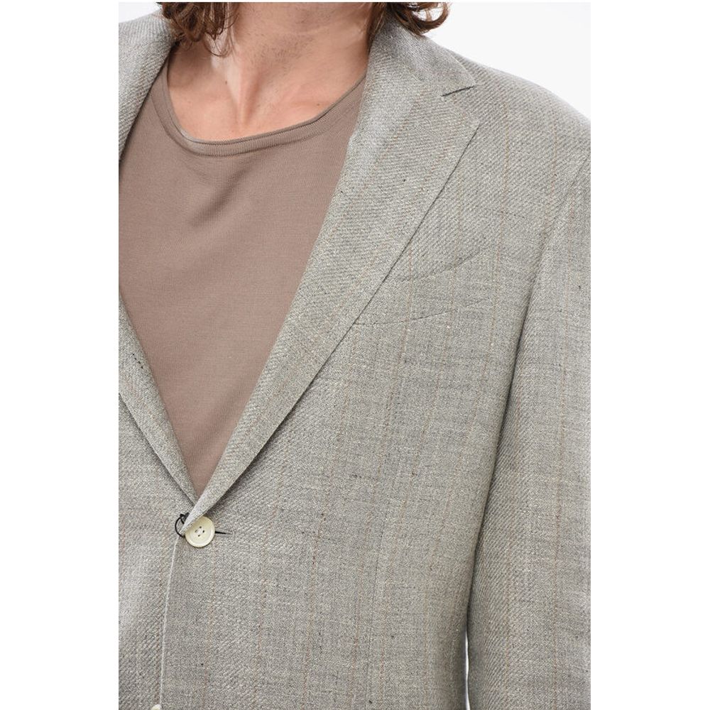 Corneliani Single-breasted GATE Linen Blend Blazer