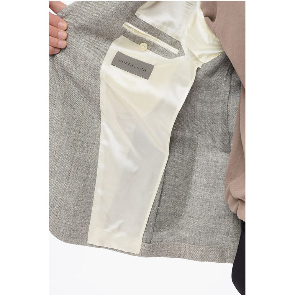Corneliani Single-breasted GATE Linen Blend Blazer