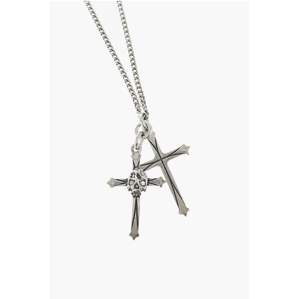 Emanuele Bicocchi Chain Silver Maxi Necklace With Pendant