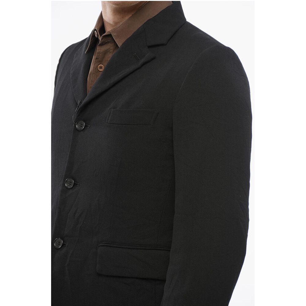 Comme Des Garçons BLACK Double-layered Blazer with Checkered Detail