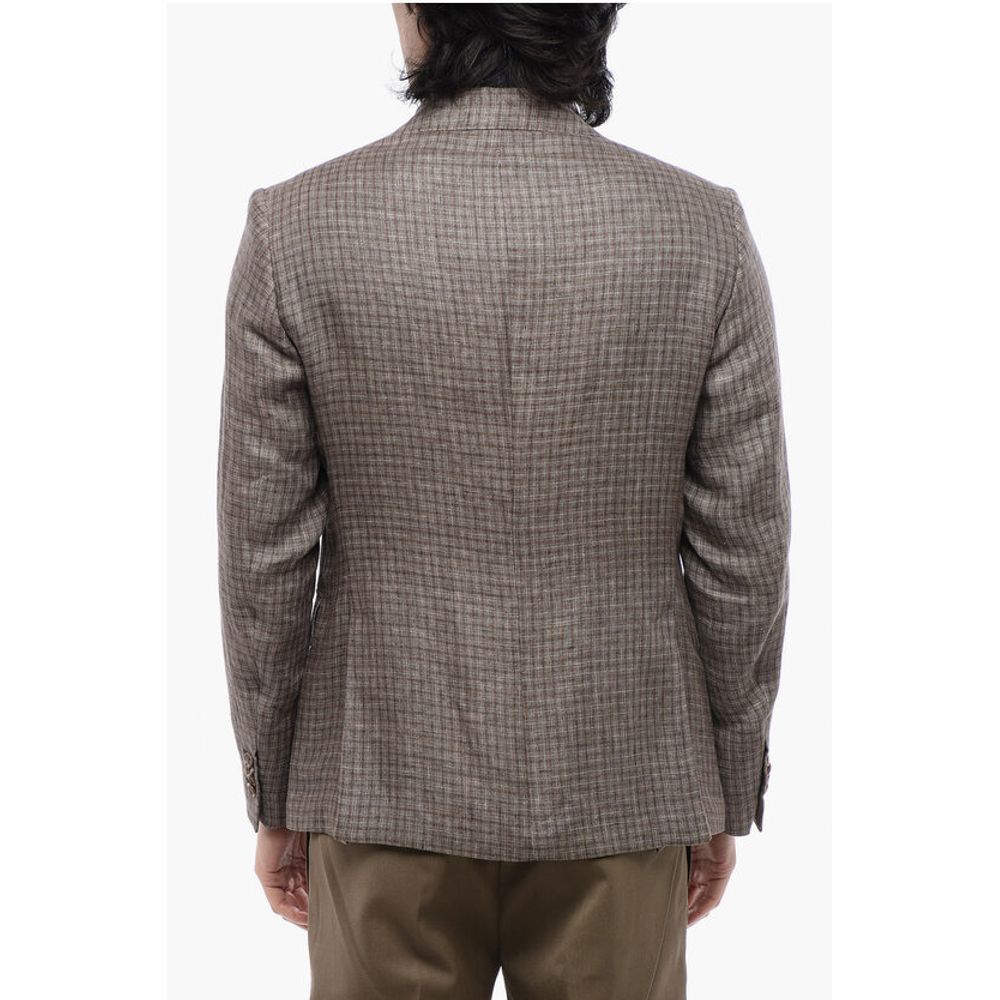 Nino Danieli Gun Club Check Single Breasted Linen Blazer