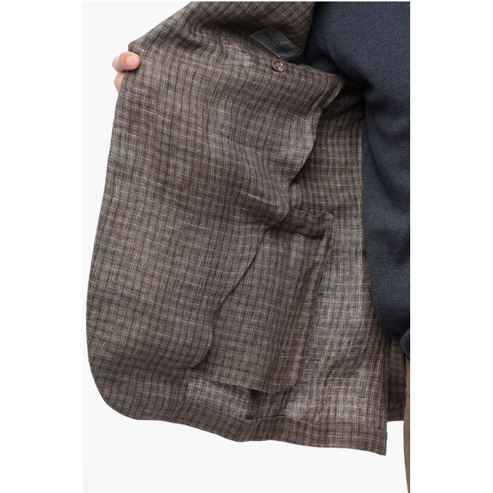 Nino Danieli Gun Club Check Single Breasted Linen Blazer