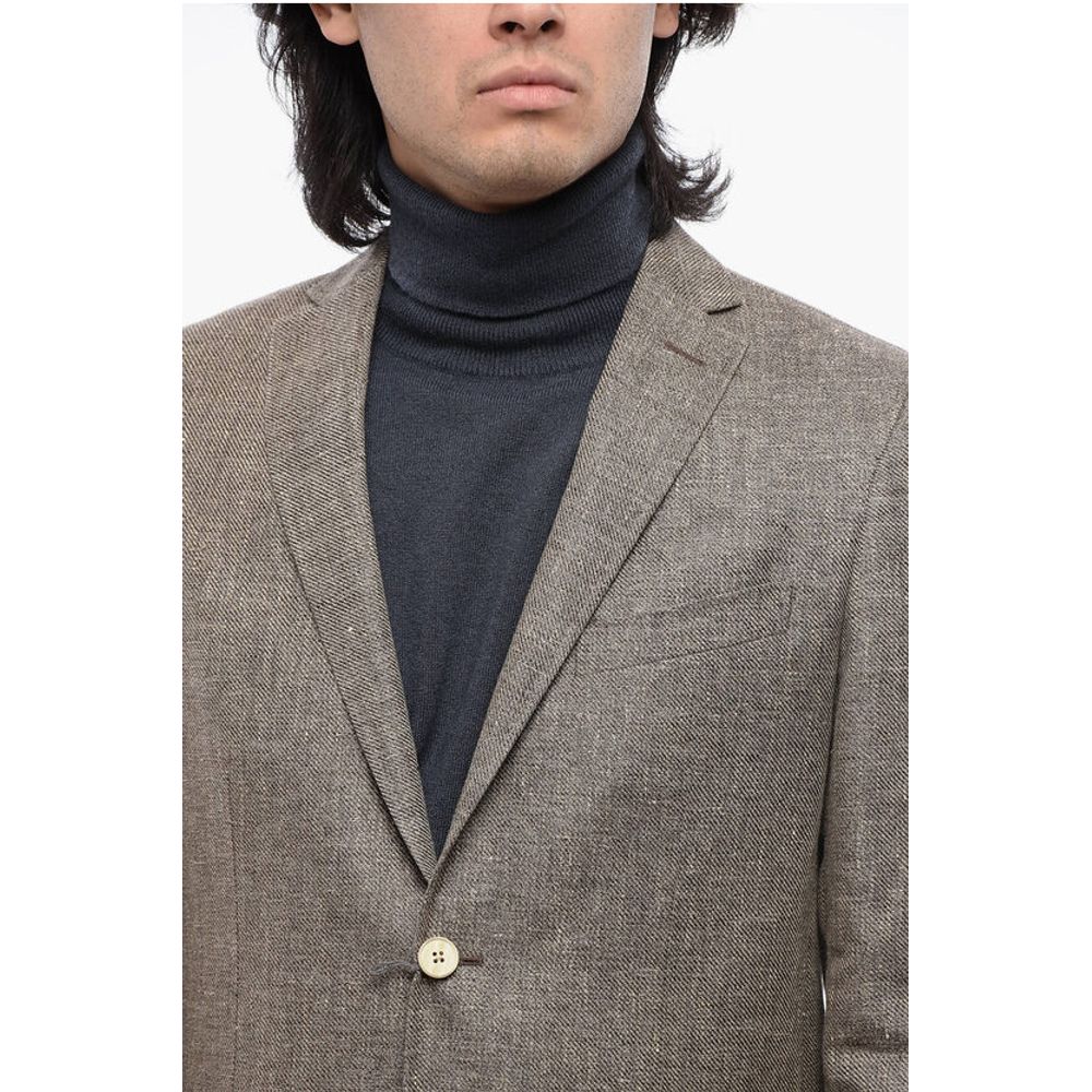 Nino Danieli Linen Blend Blazer with Flap Pockets
