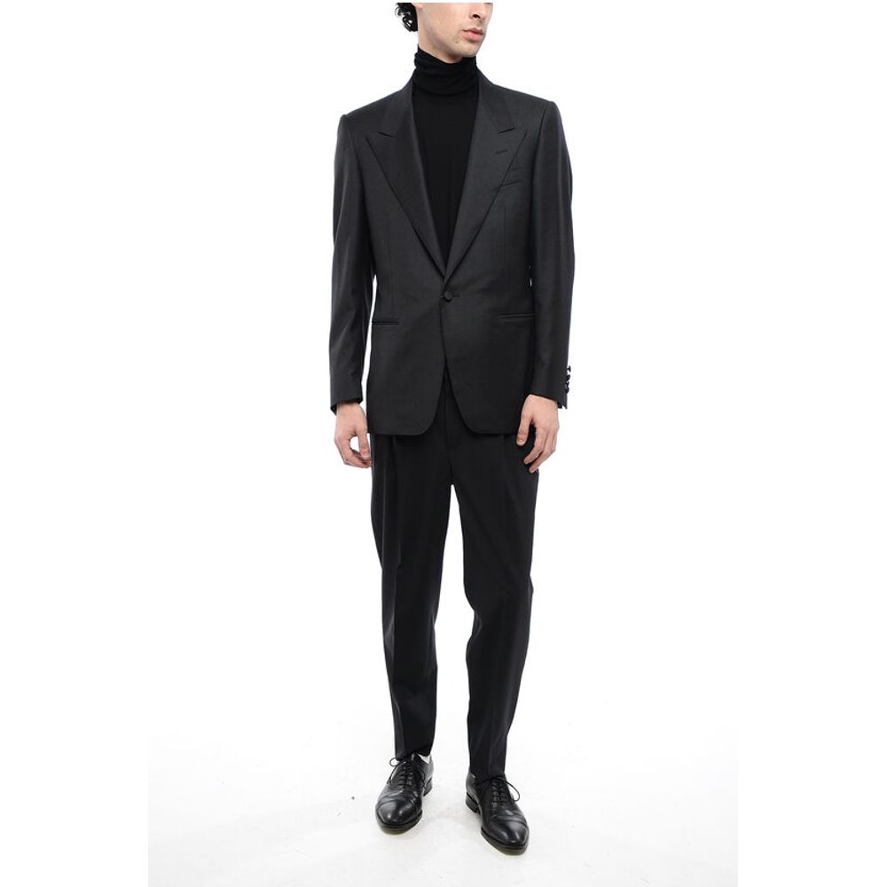 CC Brothers Virgin Wool CERIM.MASTER 1-Button Blazer with Peak Lapel