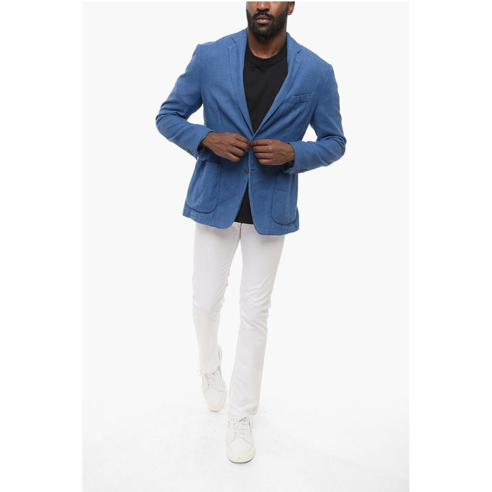 Nino Danieli Unlined 2-Button Blazer with Patch Pockets