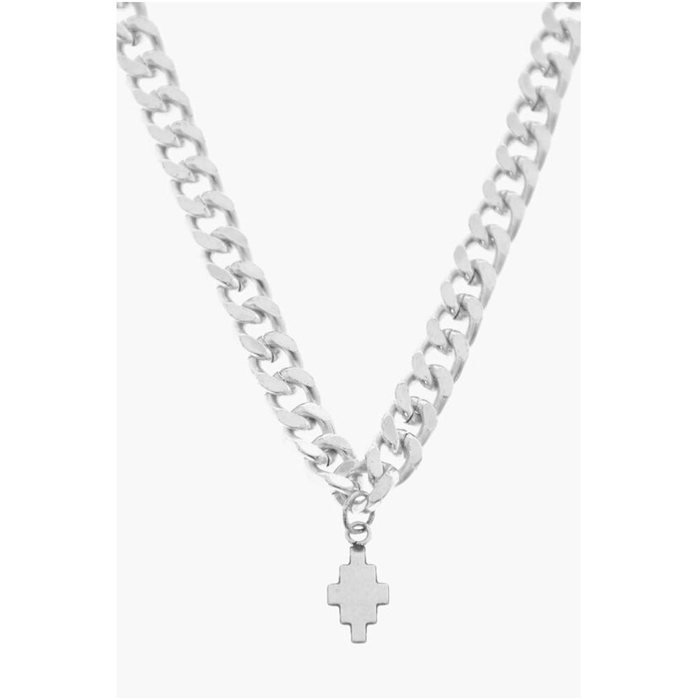 Marcelo Burlon Silver-Tone Effect Chain Necklace with Pendant