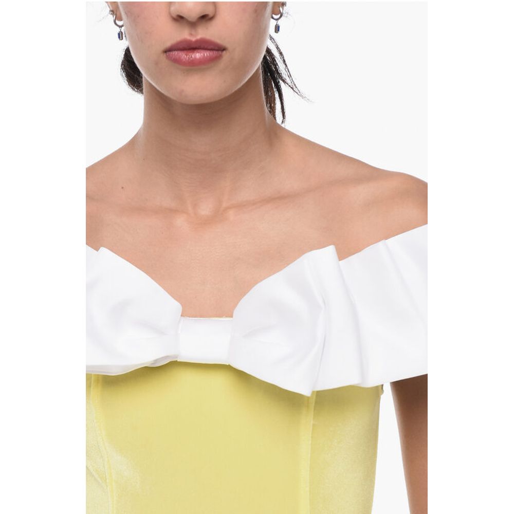 Adriana Hot Couture Bodycon Chenille Mini Dress with Maxi Bow