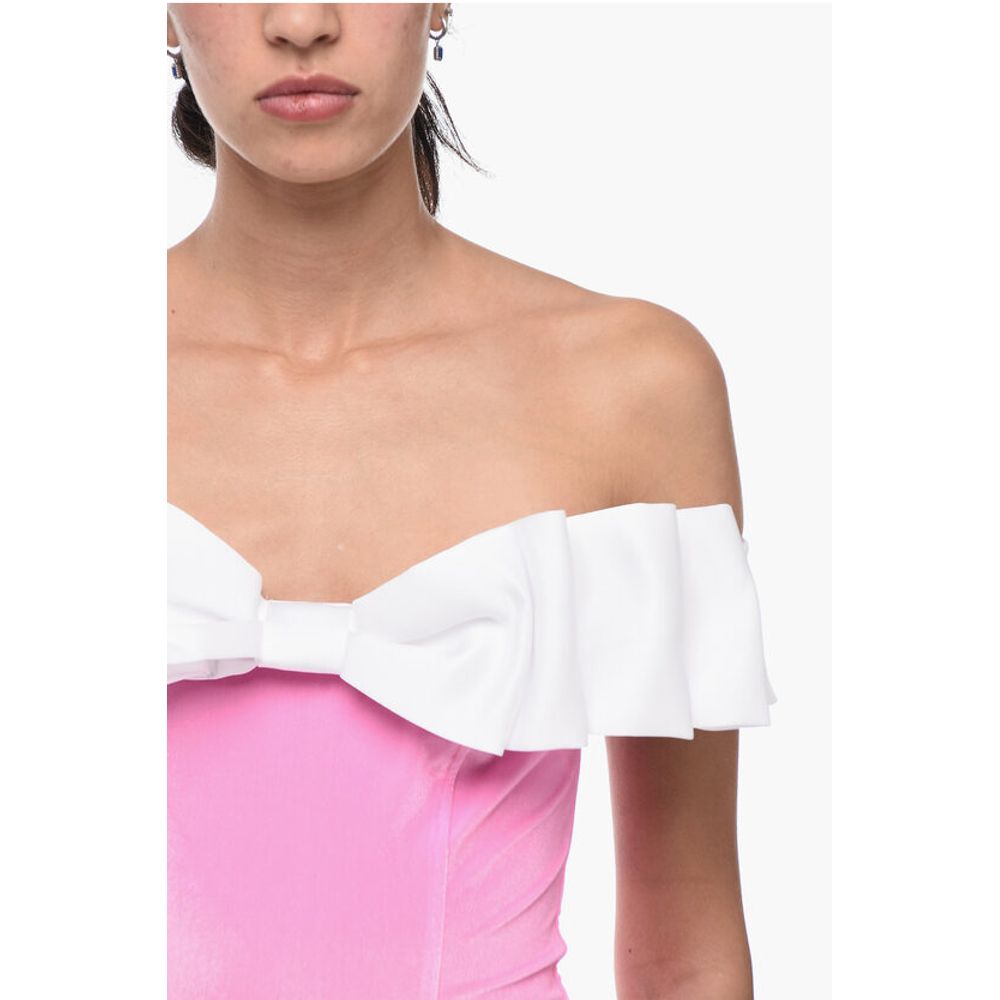 Adriana Hot Couture Bodycon Chenille Mini Dress with Maxi Bow