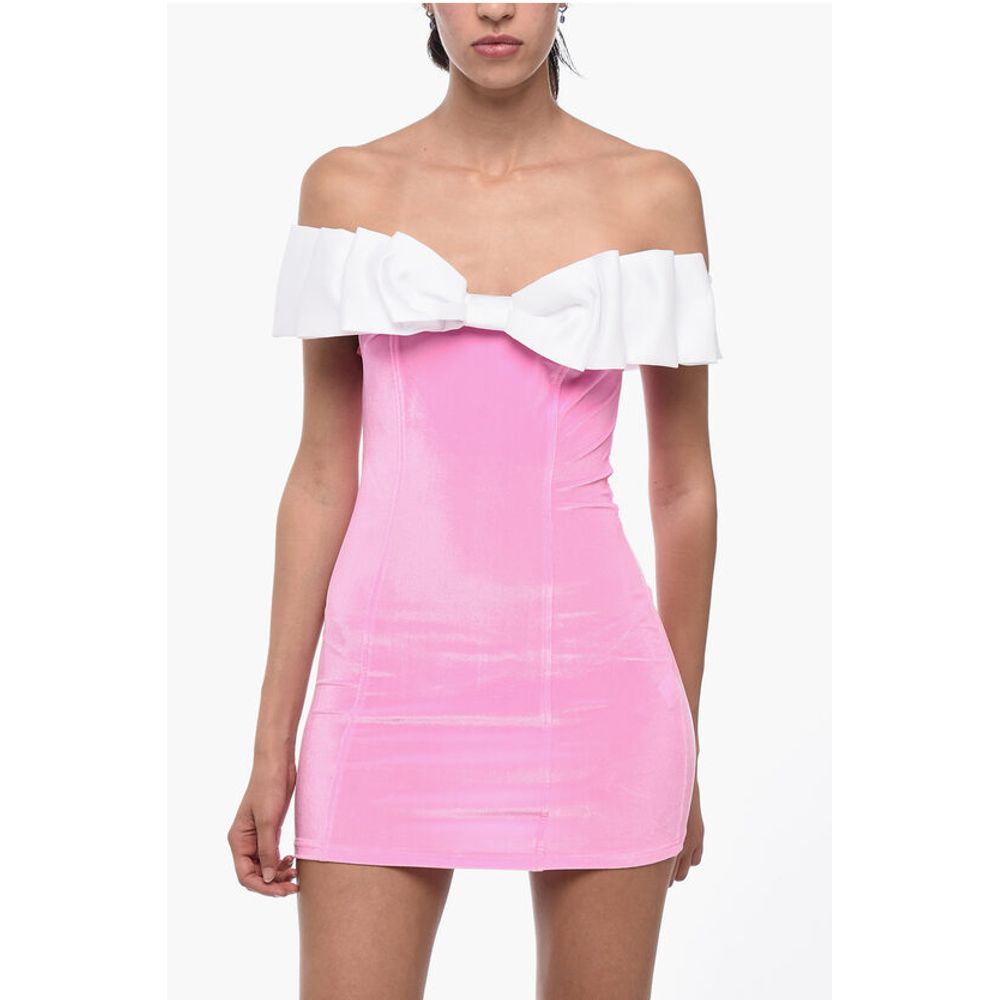 Adriana Hot Couture Bodycon Chenille Mini Dress with Maxi Bow