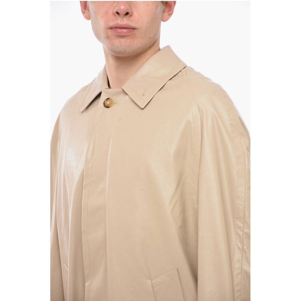 4SDesigns Vegan Leather Trench with Hidden Placket