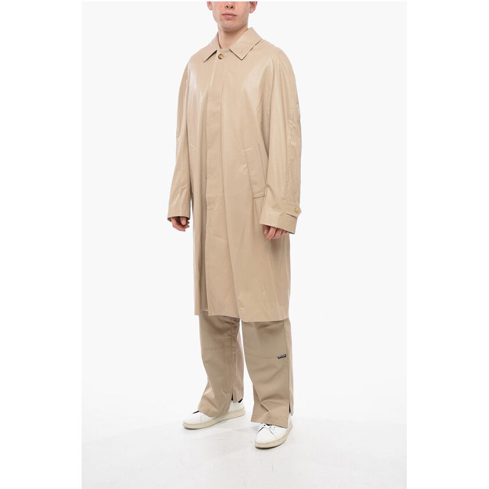 4SDesigns Vegan Leather Trench with Hidden Placket