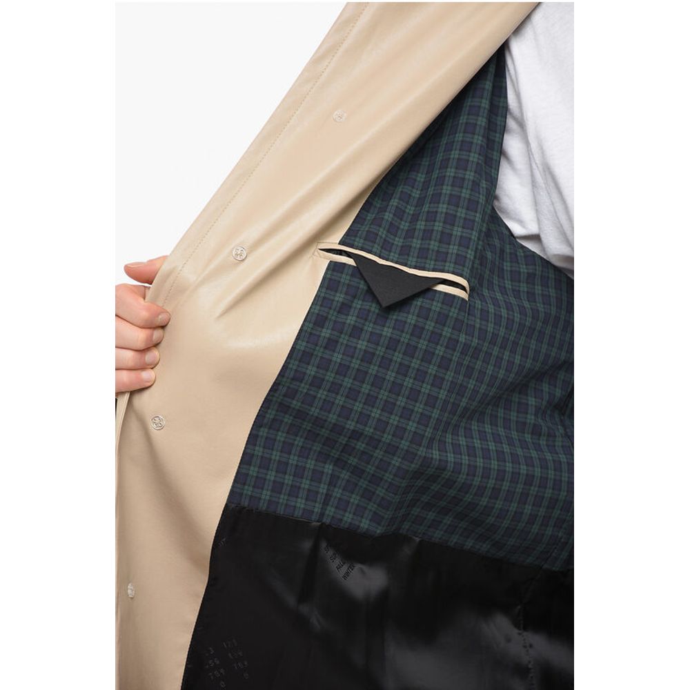 4SDesigns Vegan Leather Trench with Hidden Placket