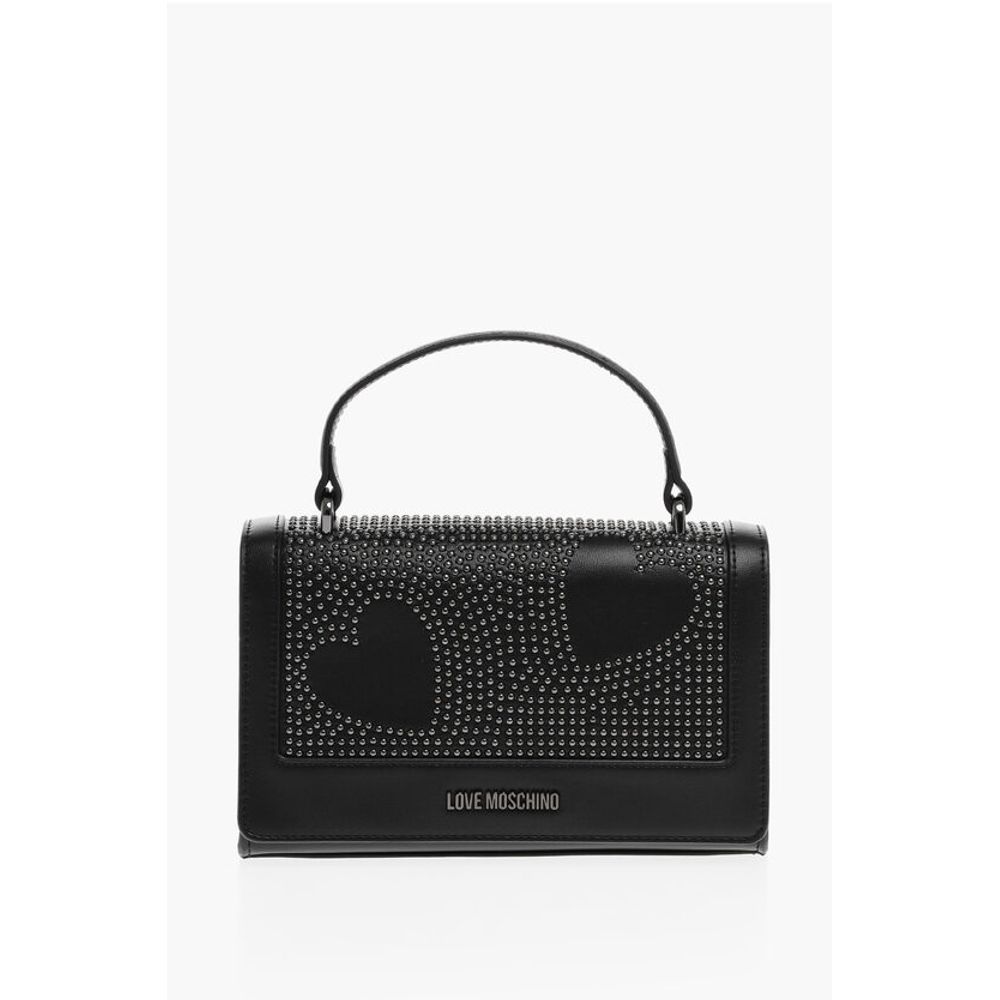 Moschino LOVE Faux Leather Embellished Studs Hand Bag with Chain
