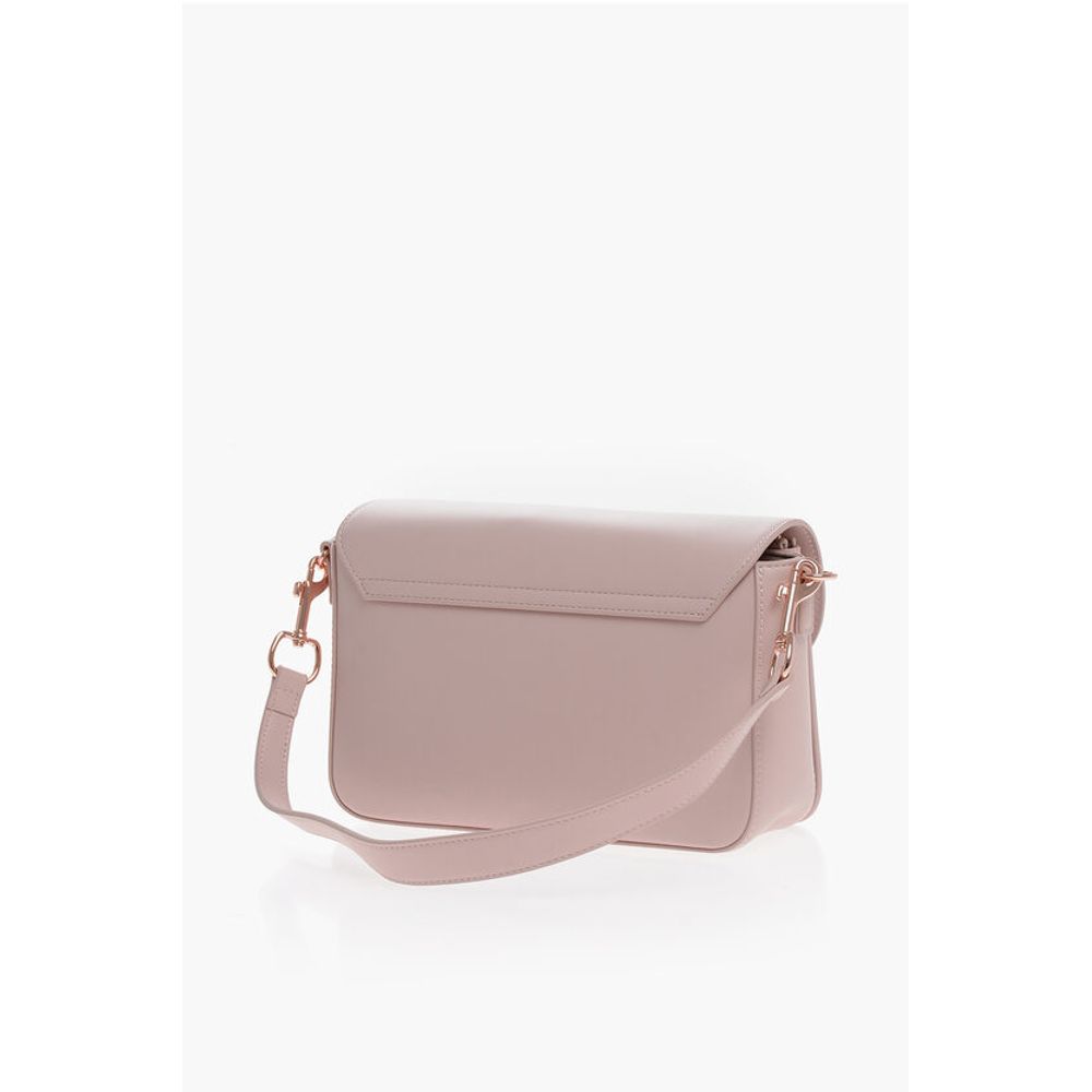 Moschino LOVE Faux Leather Bag with Metal Logo and Removable Shoulder