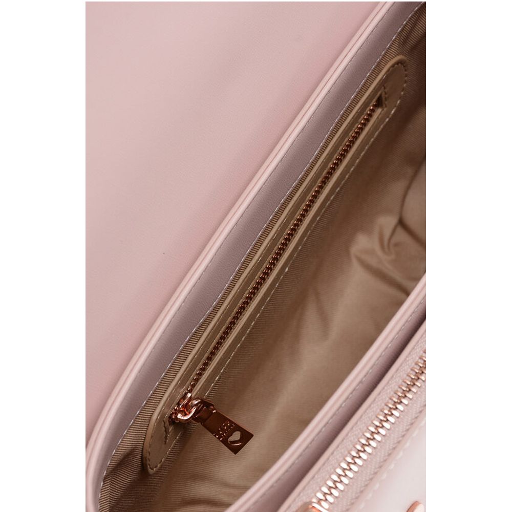 Moschino LOVE Faux Leather Bag with Metal Logo and Removable Shoulder