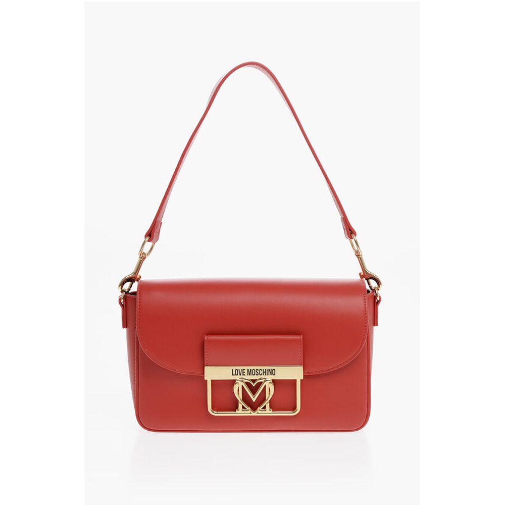 Moschino LOVE Faux Leather Bag with Golden Details and Removable Shou