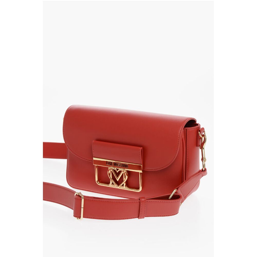 Moschino LOVE Faux Leather Bag with Golden Details and Removable Shou
