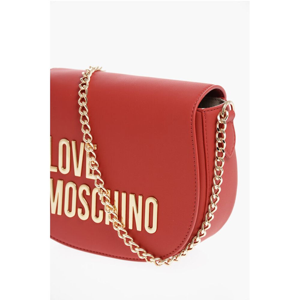 Moschino LOVE Faux Leather Crossbody Bag with Golden Details