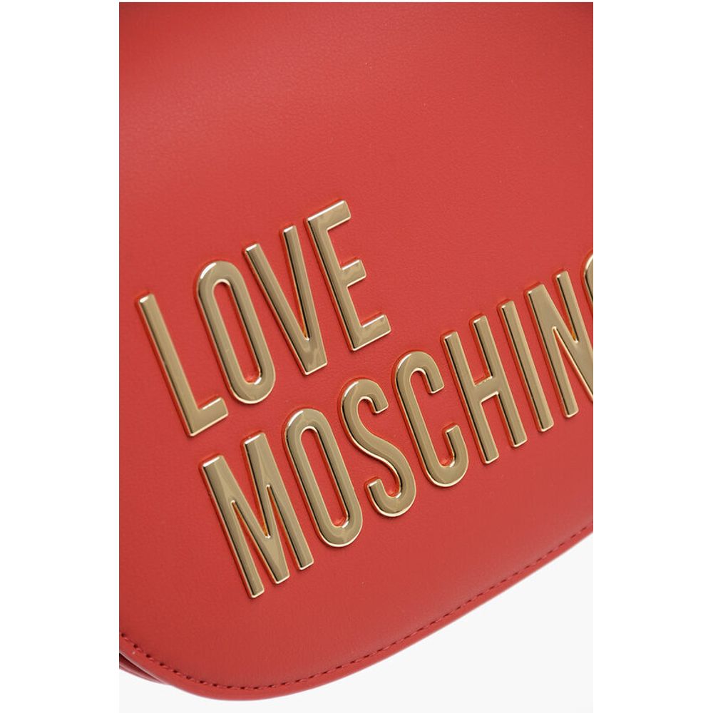 Moschino LOVE Faux Leather Crossbody Bag with Golden Details
