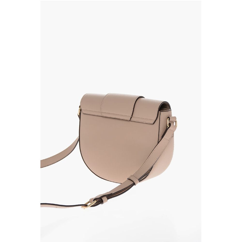 Moschino LOVE Faux Leather Crossbody Bag with Double Metal Heart