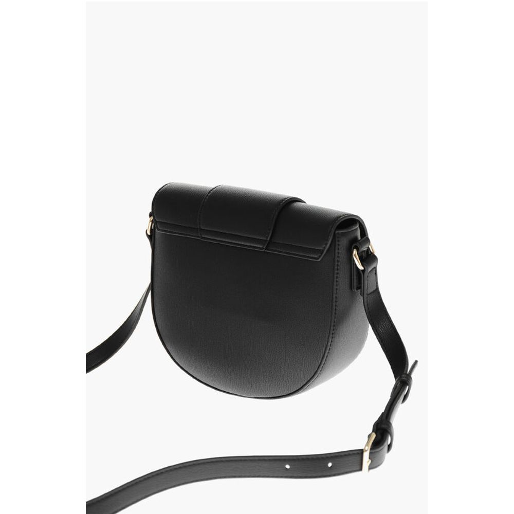 Moschino LOVE Faux Leather Crossbody Bag with Double Metal Heart