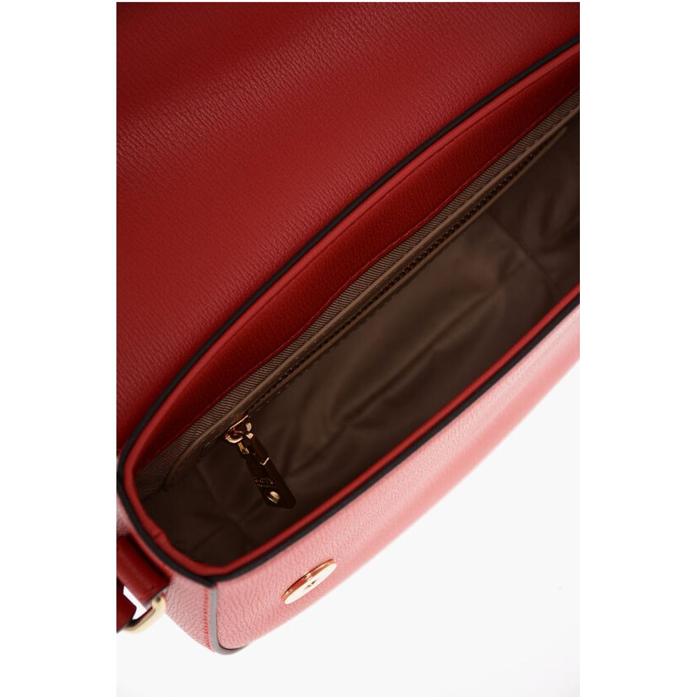 Moschino LOVE Faux Leather Crossbody Bag with Double Metal Heart