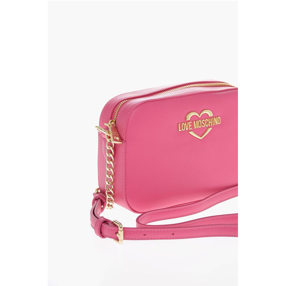 Moschino LOVE Faux Leather Crossbody Bag with Golden Details