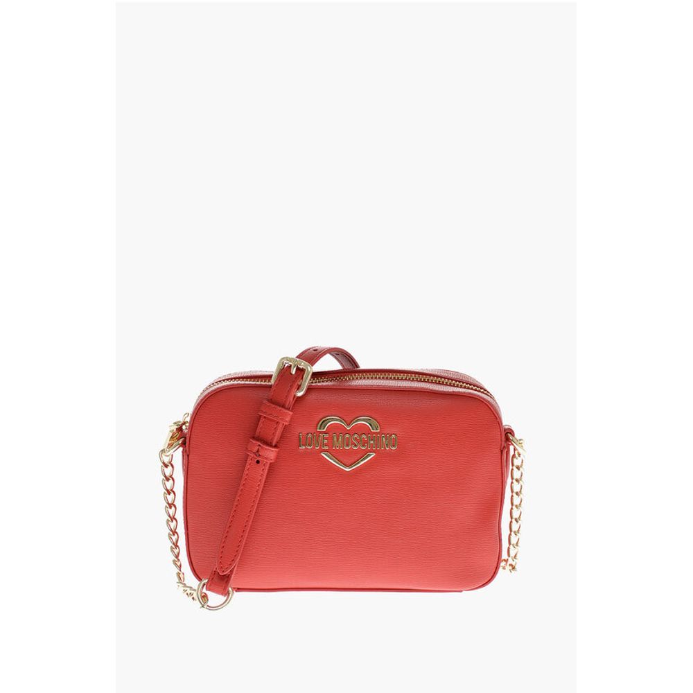 Moschino LOVE Faux Leather Crossbody Bag with Mini Heart-Shaped Pouch
