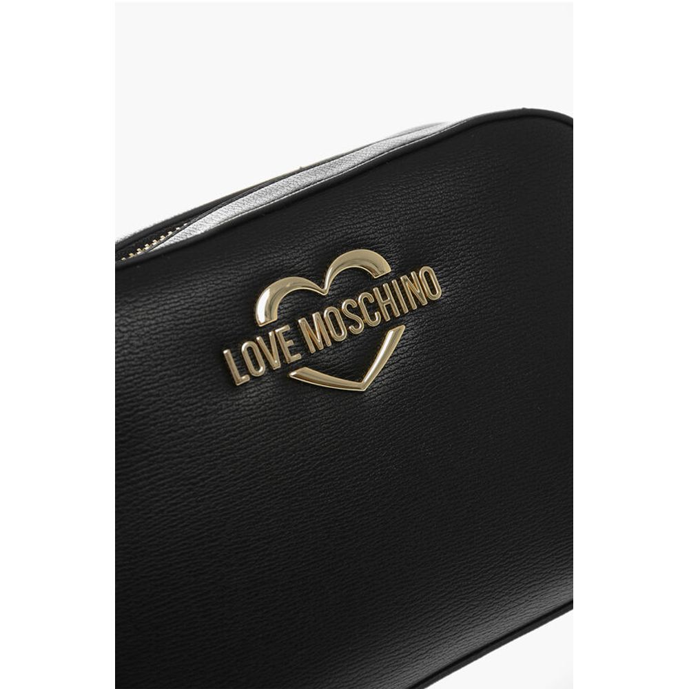 Moschino LOVE Faux Leather Crossbody Bag with Golden Details