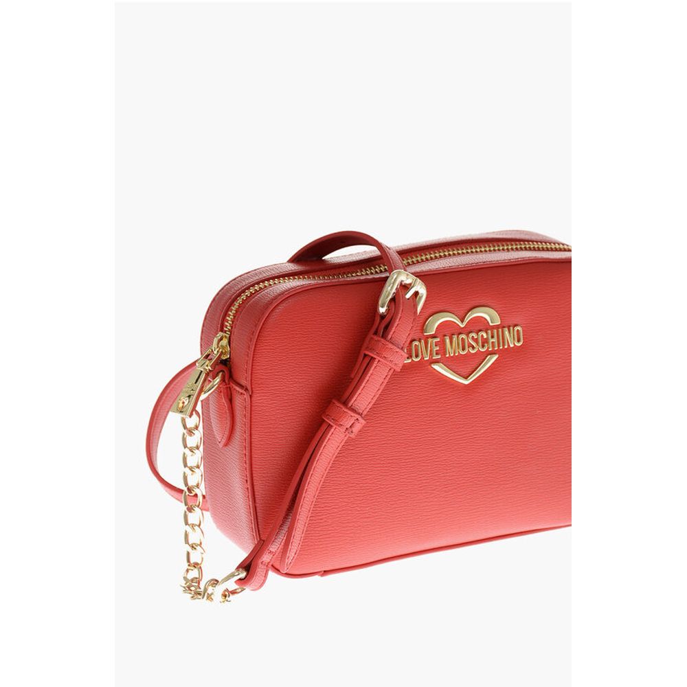 Moschino LOVE Faux Leather Crossbody Bag with Mini Heart-Shaped Pouch