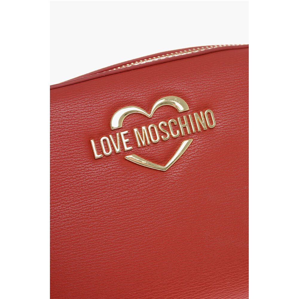 Moschino LOVE Faux Leather Crossbody Bag with Mini Heart-Shaped Pouch