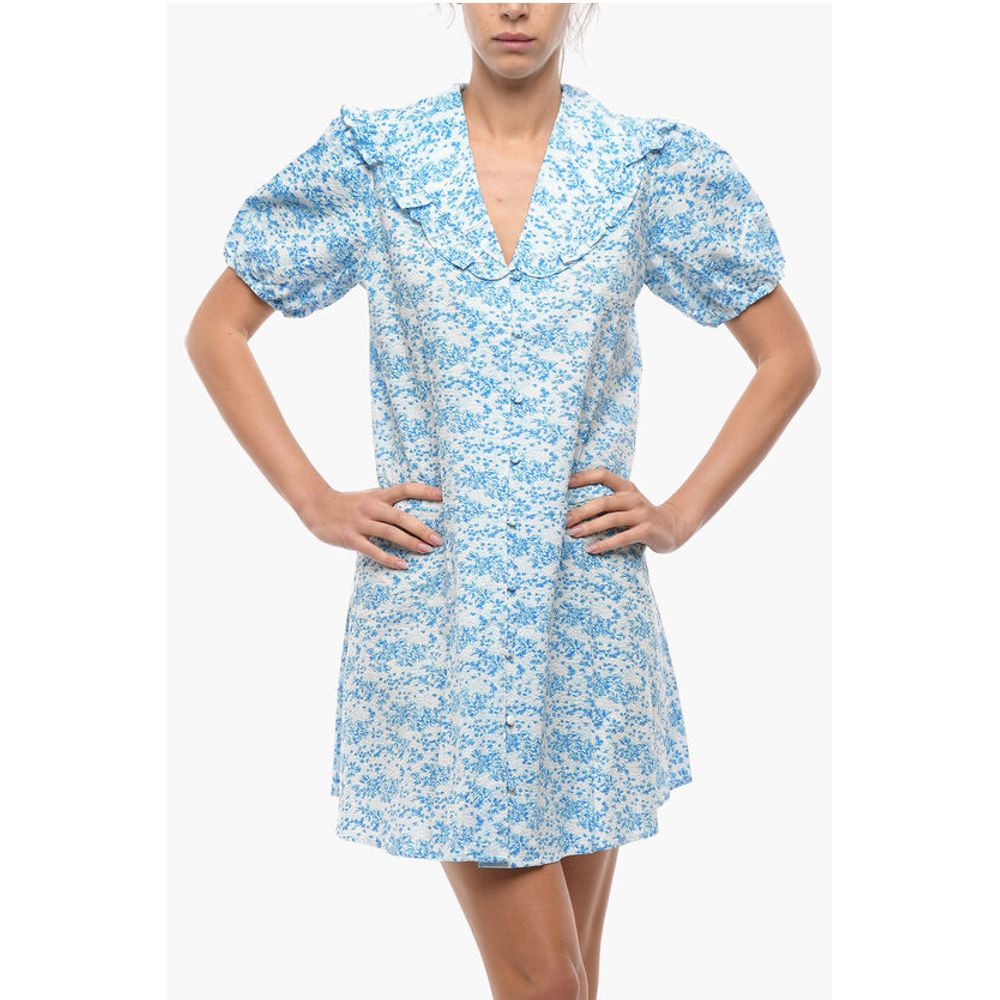 Samsoe Samsoe Floral-Motif JYTTA Minidress With Decorative Ruffle Collar