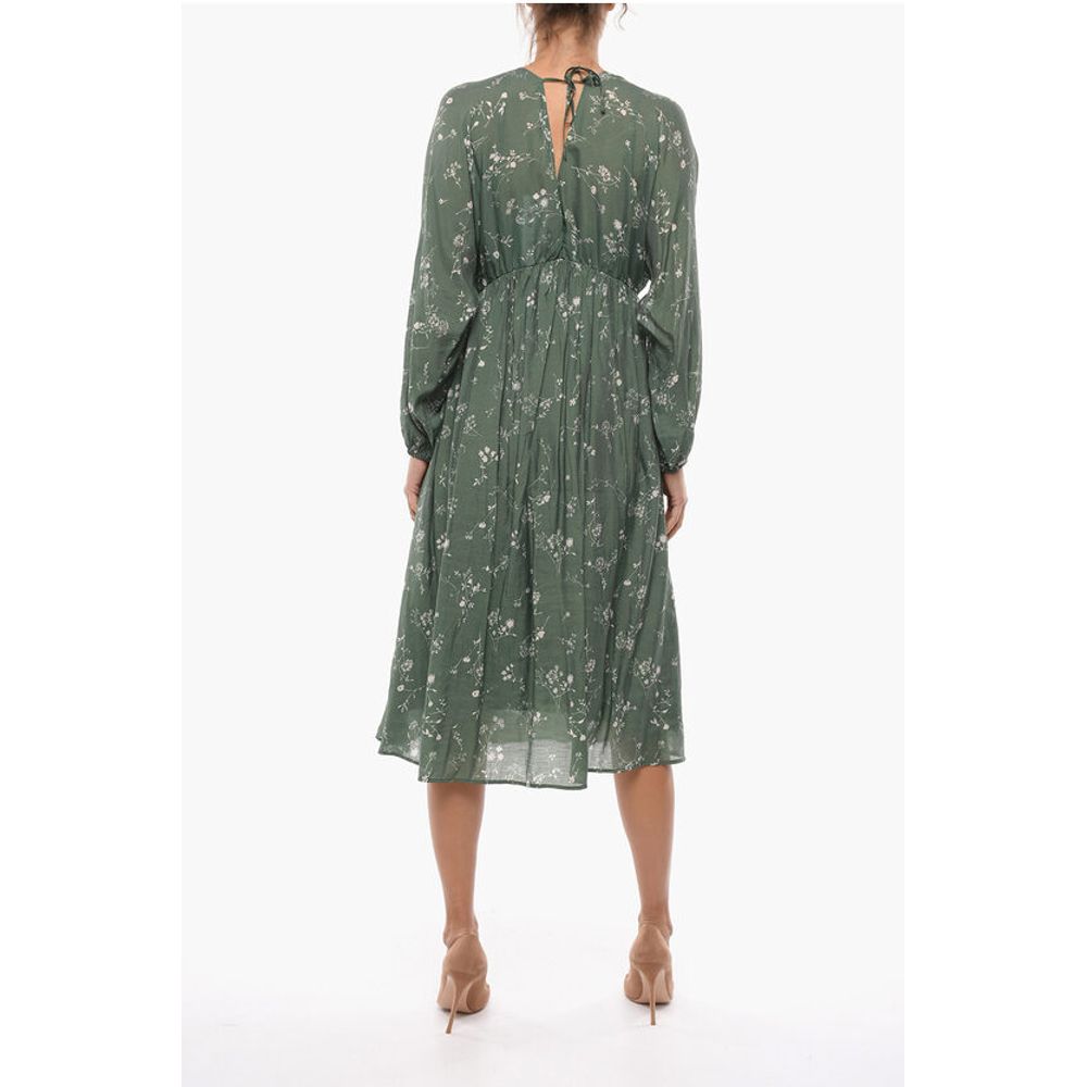 Samsoe Samsoe Floral-Motif GERTRUD Maxi Empire Dress with Puff Sleeve