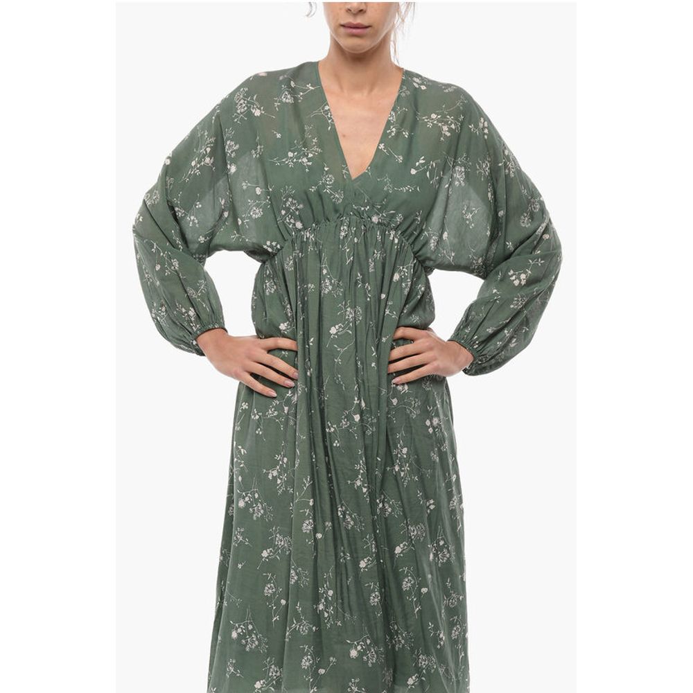 Samsoe Samsoe Floral-Motif GERTRUD Maxi Empire Dress with Puff Sleeve