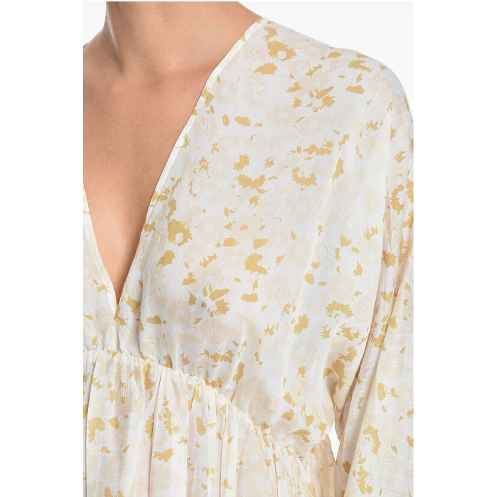 Samsoe Samsoe Flared GERTRUD Empire Maxi Dress with Puff Sleeve