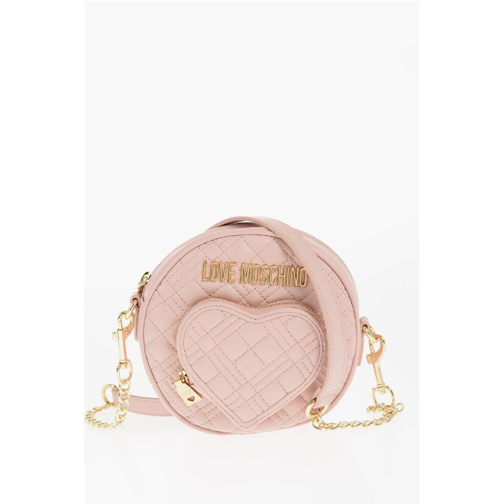 Moschino LOVE Round Crossbody Bag with Heart-Shaped Pocket
