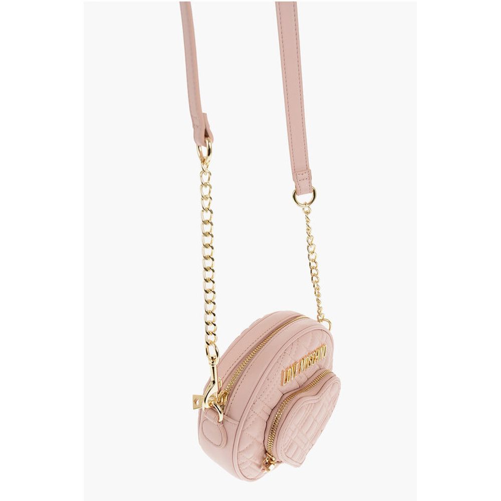 Moschino LOVE Round Crossbody Bag with Heart-Shaped Pocket