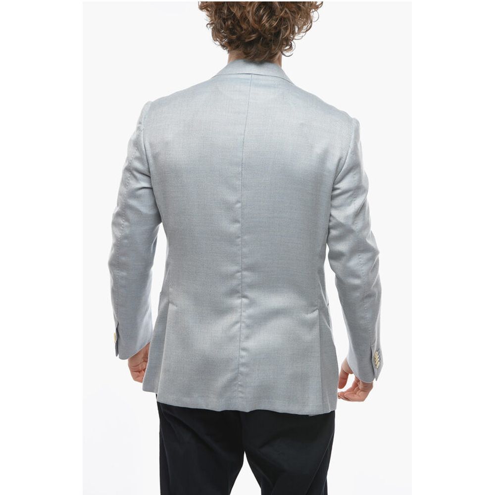 Corneliani Cashmere-blend Half-lined LEADER SOFT Blazer with Hopsack Pa