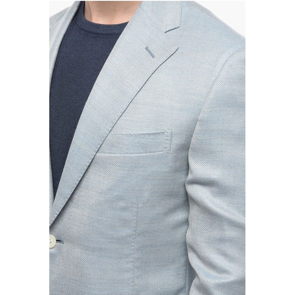 Corneliani Cashmere-blend Half-lined LEADER SOFT Blazer with Hopsack Pa
