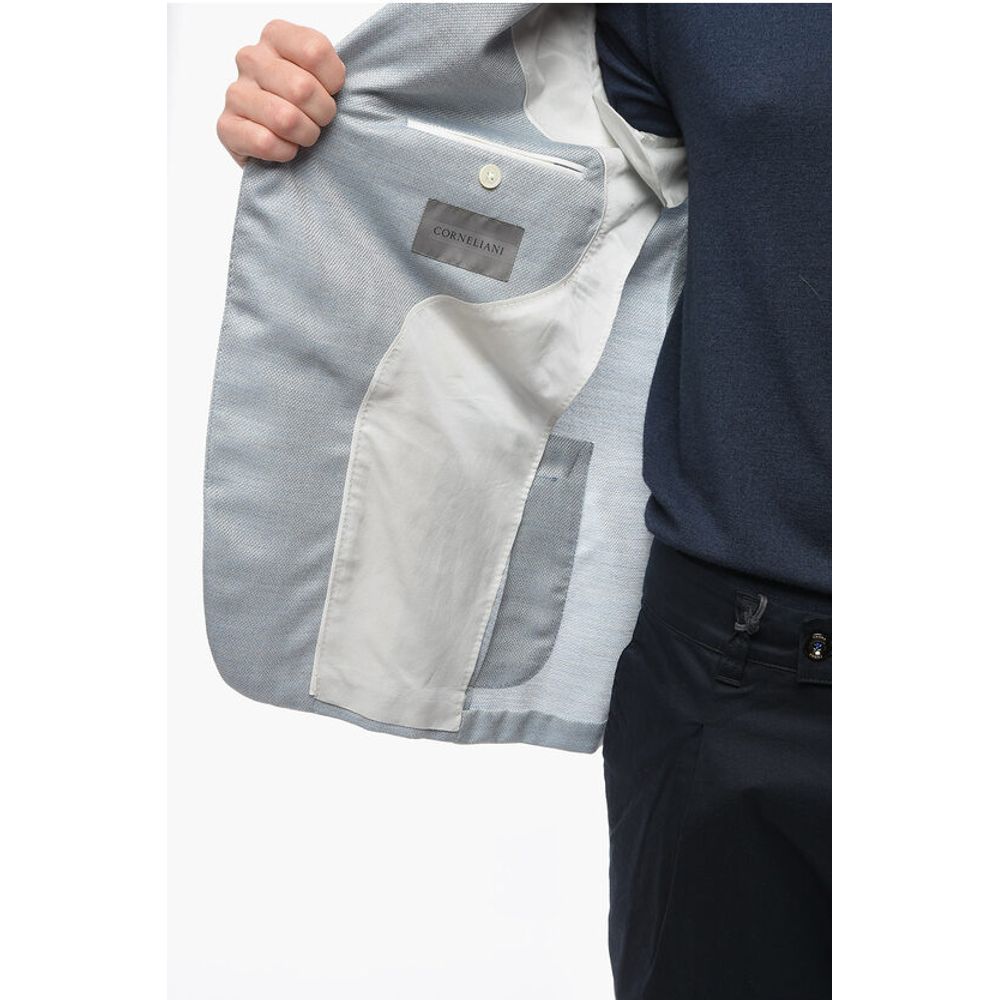 Corneliani Cashmere-blend Half-lined LEADER SOFT Blazer with Hopsack Pa