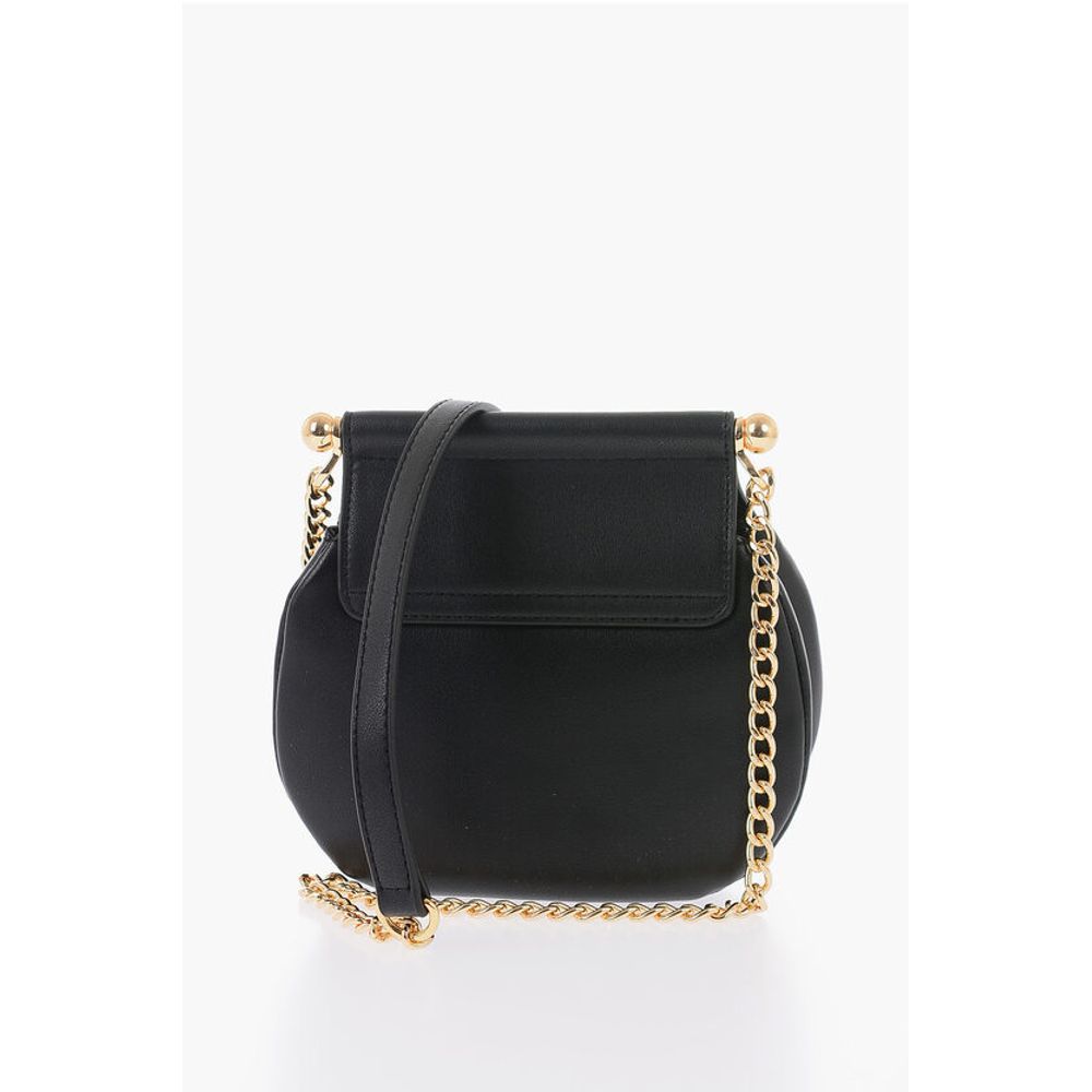 Moschino LOVE Faux Leather Crossbody Bag with Turn Lock Closure