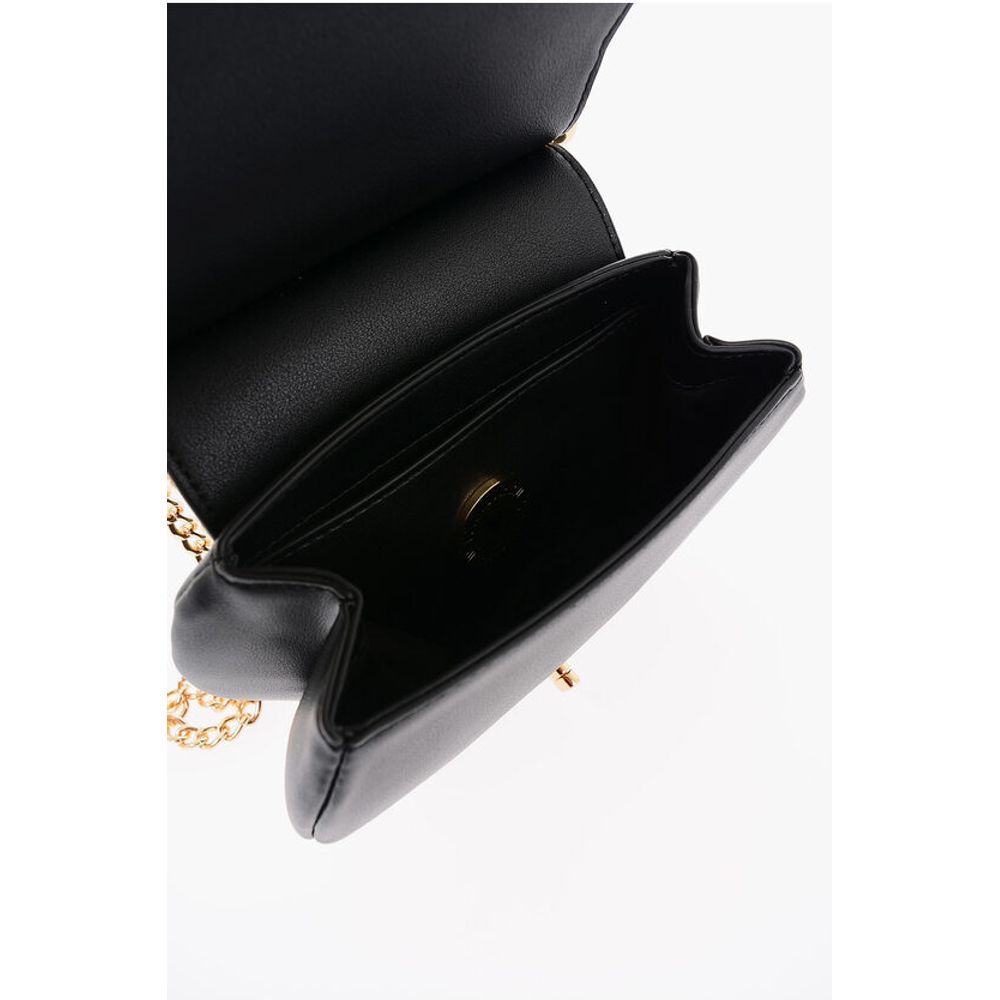 Moschino LOVE Faux Leather Crossbody Bag with Turn Lock Closure