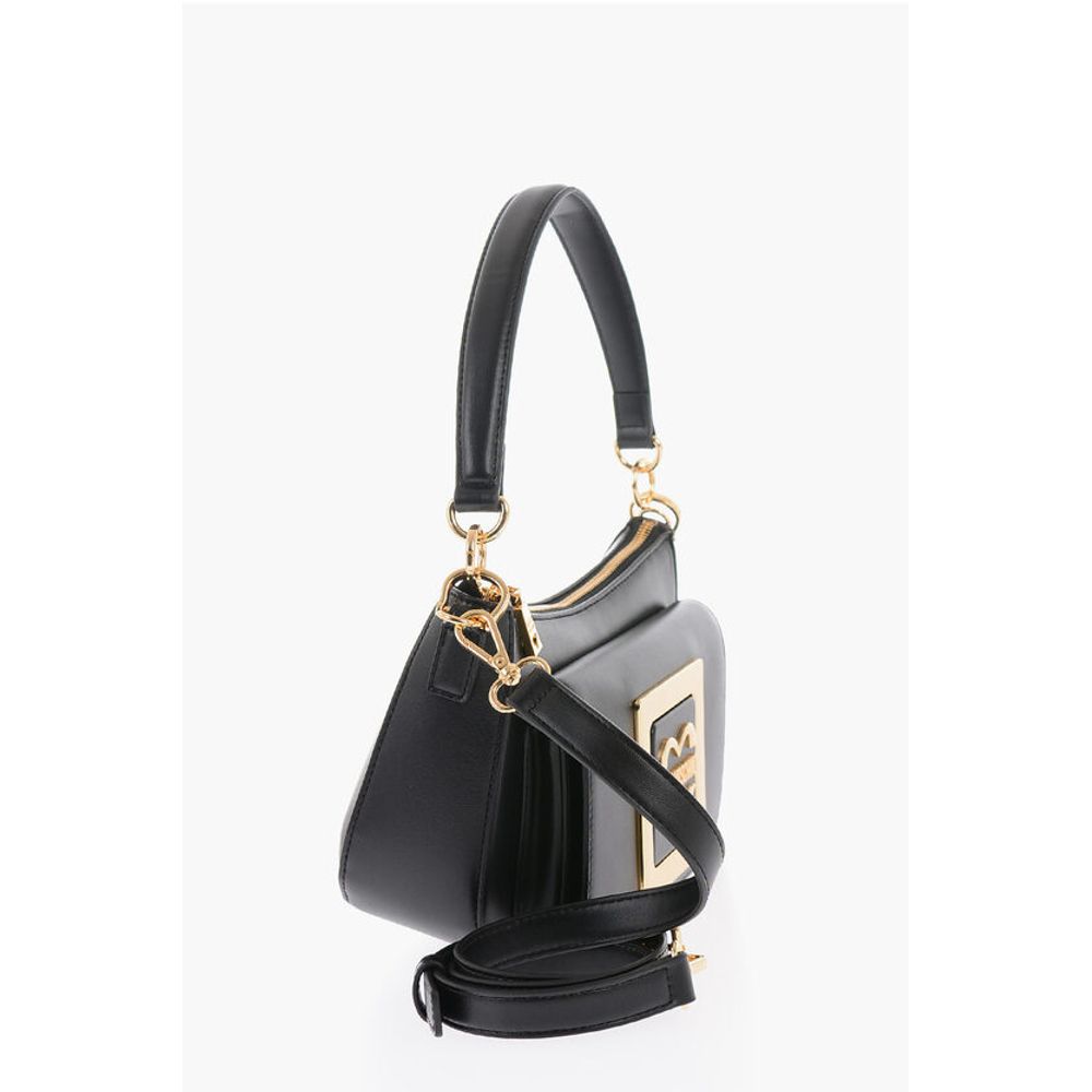 Moschino LOVE Faux Leather Bag with Removable Shoulder Strap and Meta