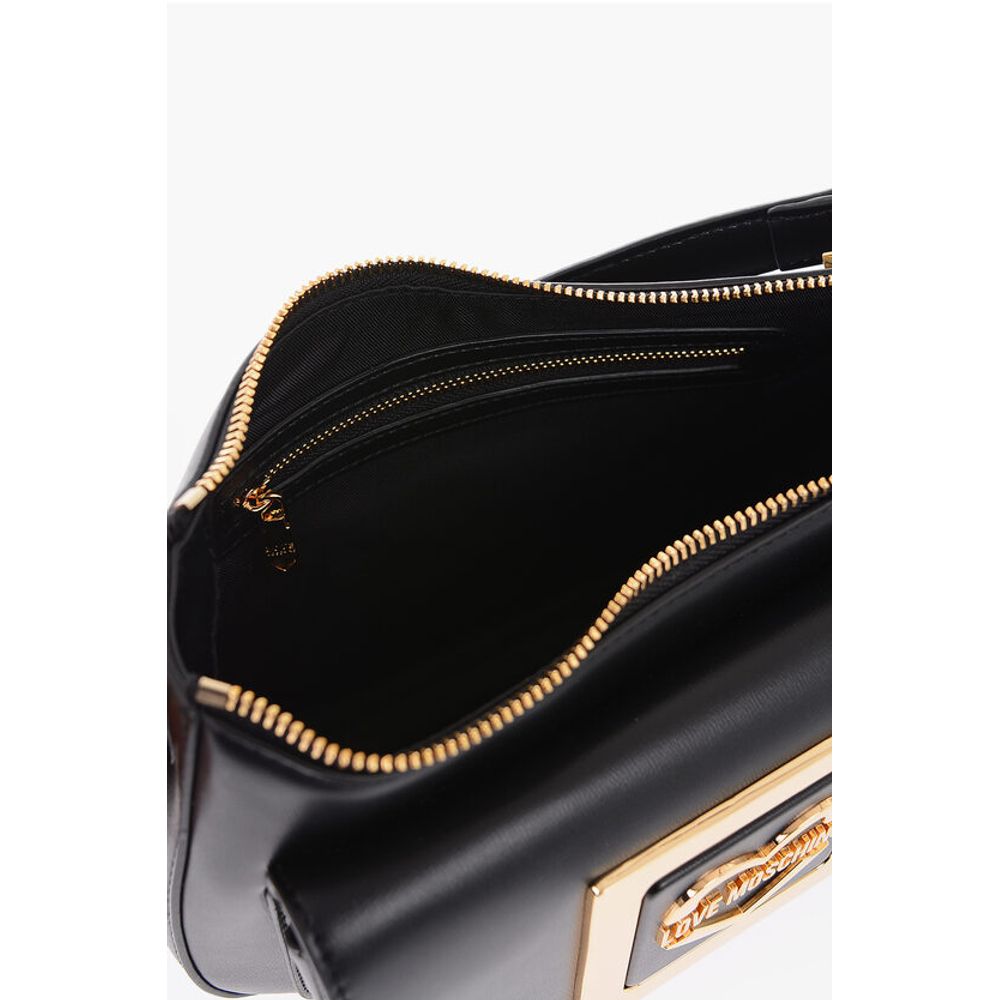 Moschino LOVE Faux Leather Bag with Removable Shoulder Strap and Meta